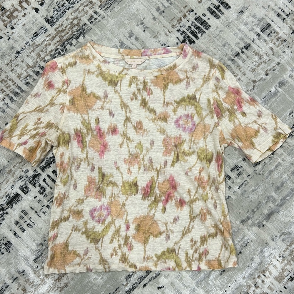 Rebecca Taylor linen short sleeve tee